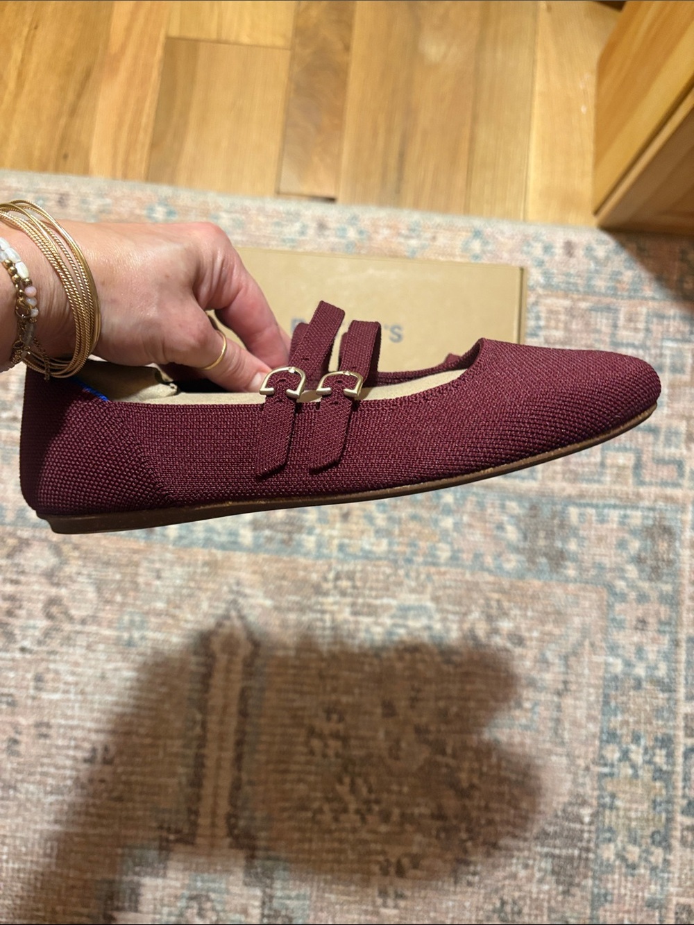 Rothy’s the double buckle Mary Jane in Cabernet - Picture 7 of 10